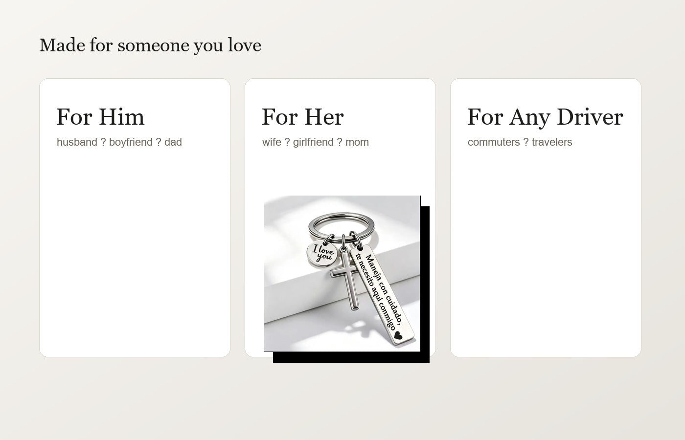 Who the Spanish cross keychain is for