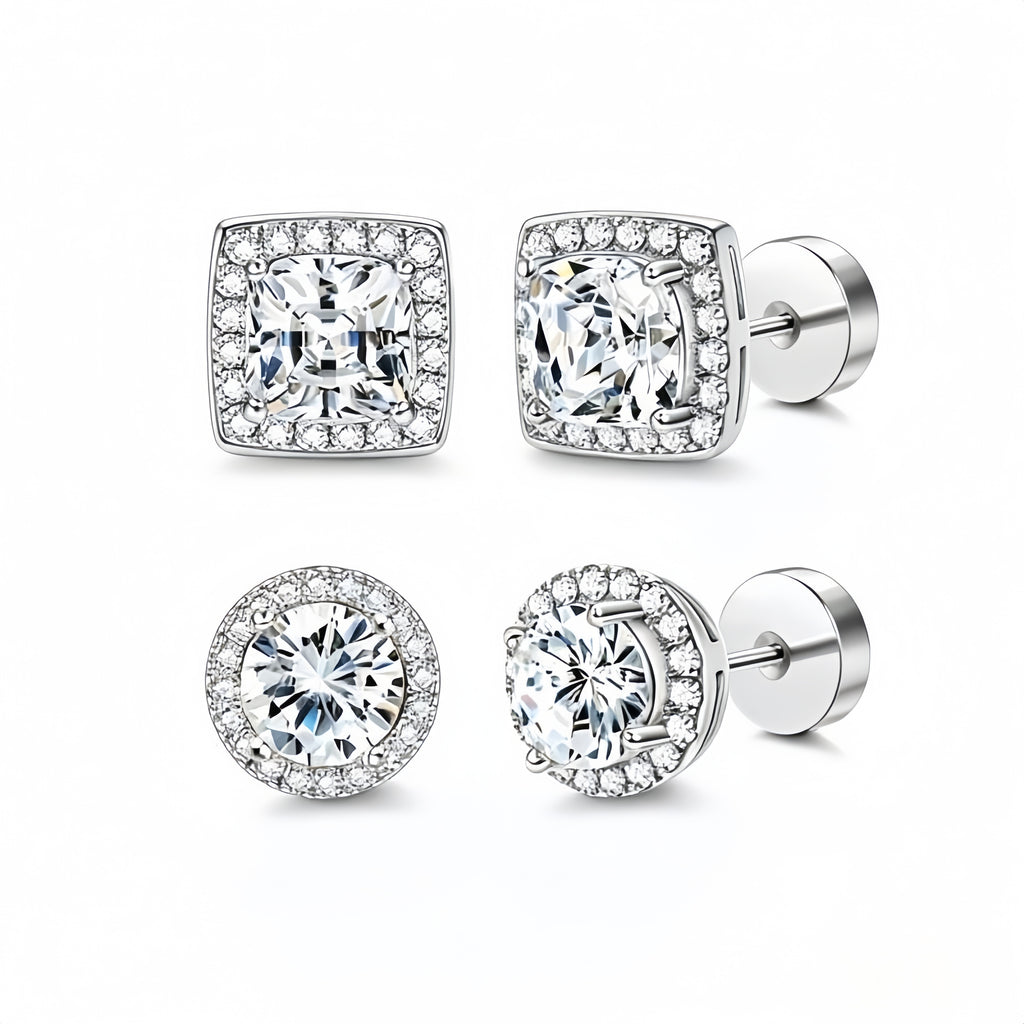 Women's Luxury Halo Zircon Stud Earring