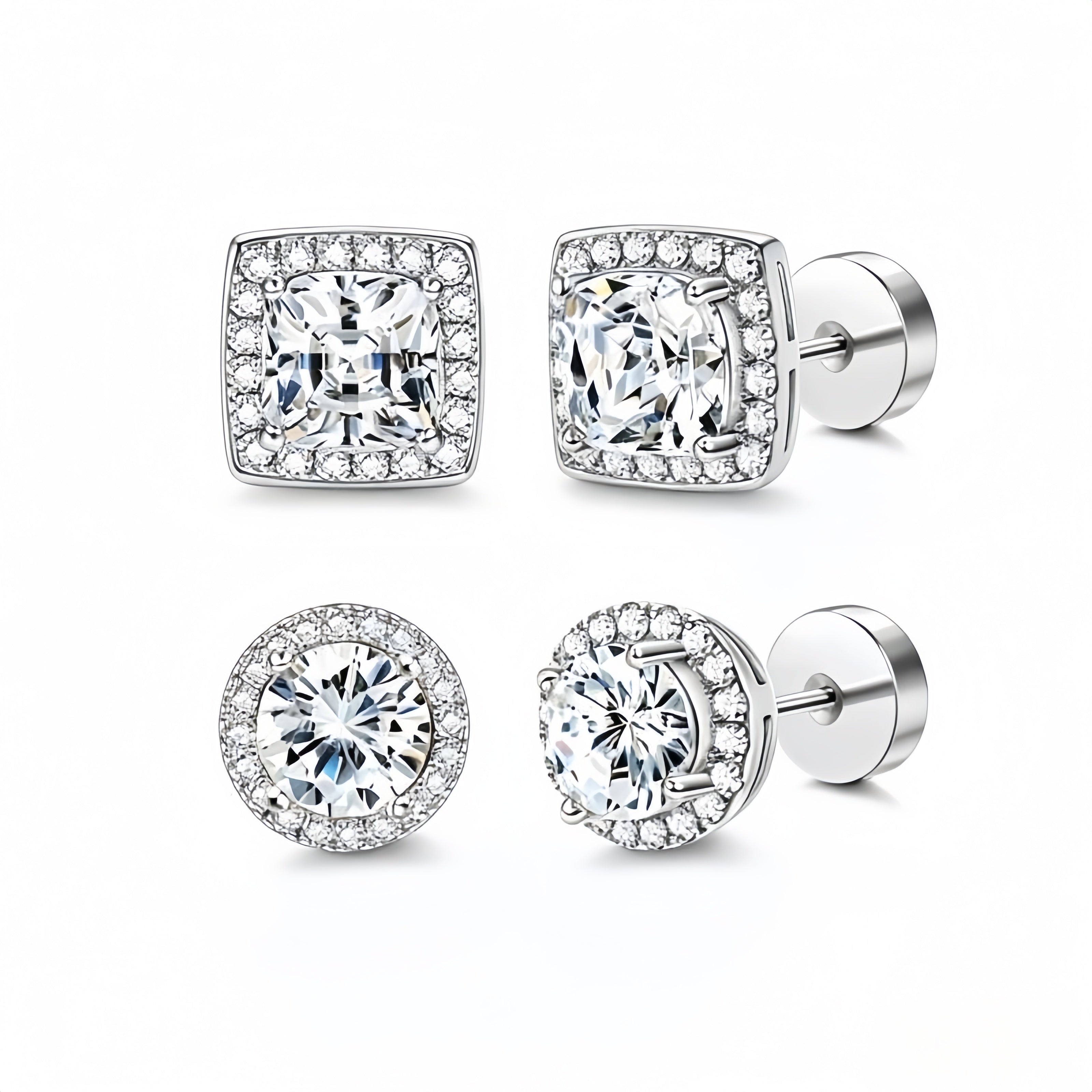 Women's Luxury Halo Zircon Stud Earring