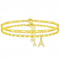 Women's letter stacked anklet bracelet