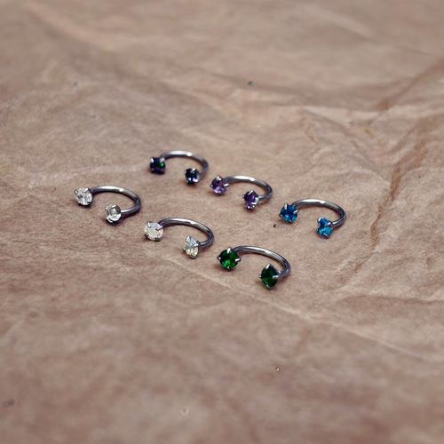 6-Color Crystal Horseshoe Nose Ring Set