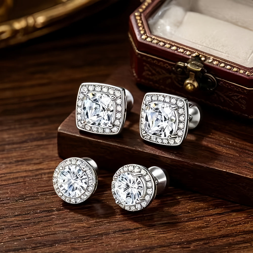 Women's Luxury Halo Zircon Stud Earring