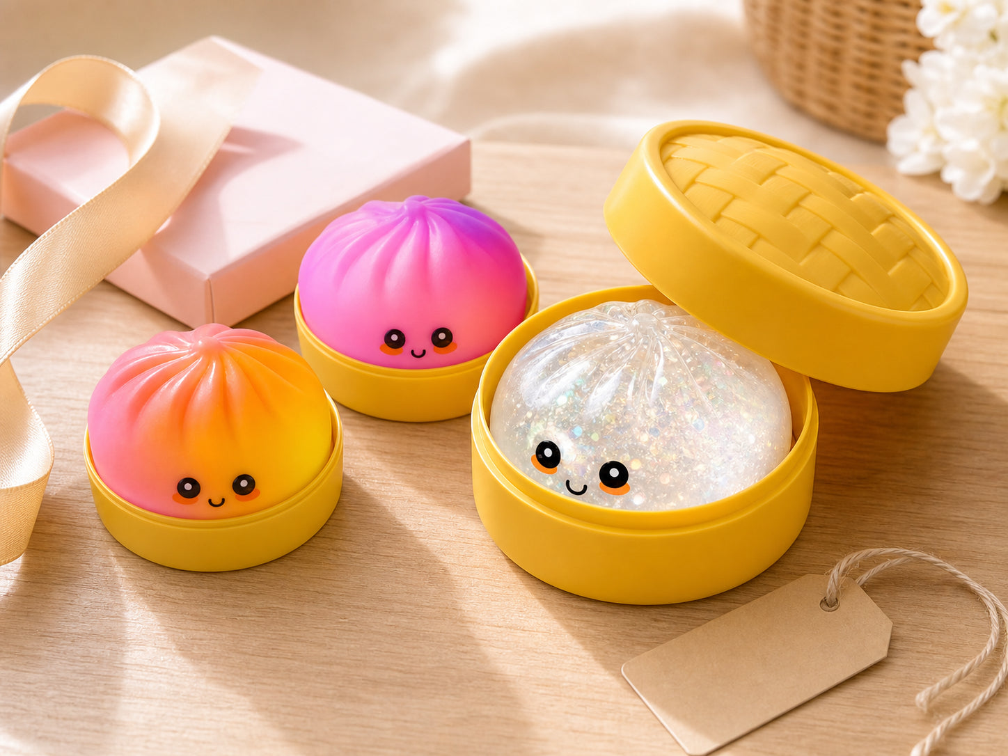 Gift-ready bao squishy toy set
