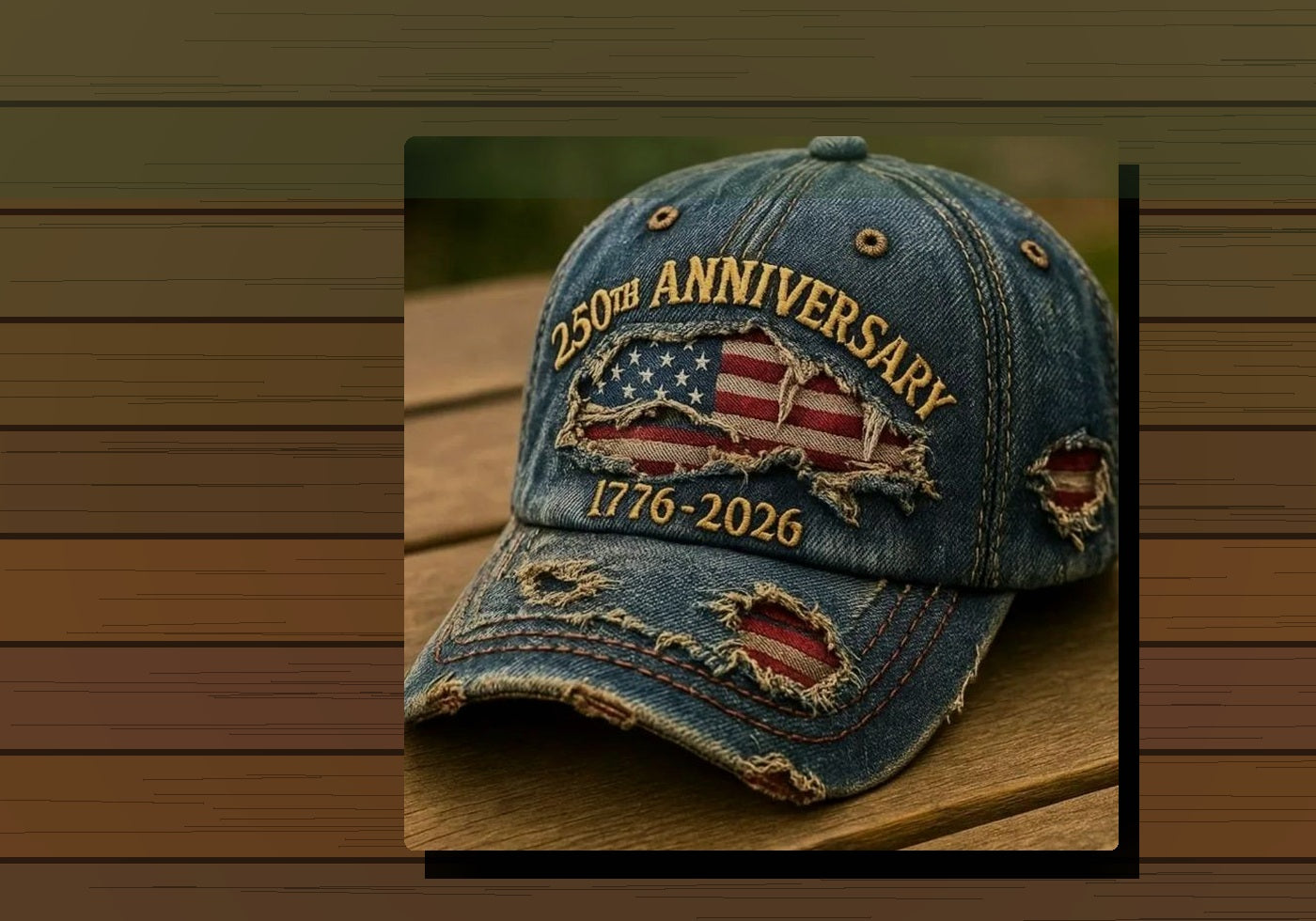 Outdoor lifestyle styling for 250th Anniversary cap