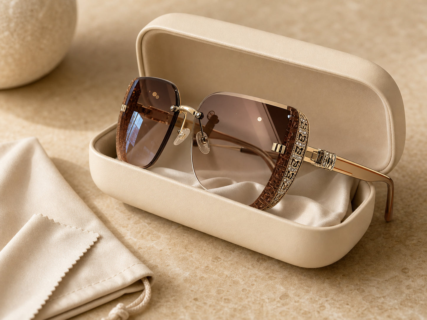 Gift packaging photo of brown gradient sunglasses