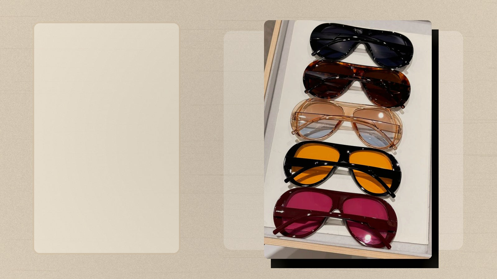 Five color retro shield sunglasses hero image